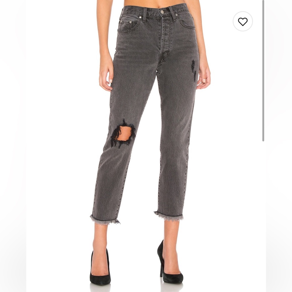 Simone High Rise Jean in Gray Stone